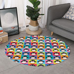 Cute Colorful Penguin Pattern Print Round Rug