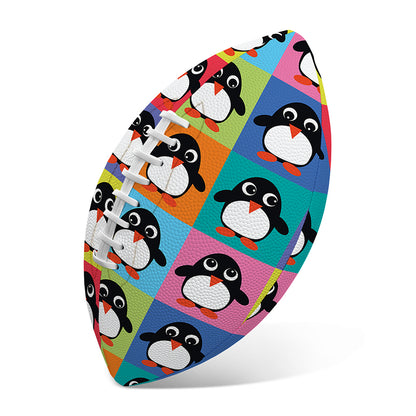 Cute Colorful Penguin Pattern Print Rugby Ball