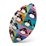 Cute Colorful Penguin Pattern Print Rugby Ball