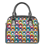 Cute Colorful Penguin Pattern Print Shoulder Handbag