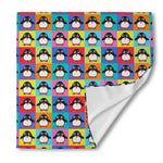 Cute Colorful Penguin Pattern Print Silk Bandana
