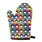 Cute Colorful Penguin Pattern Print Single Oven Mitt