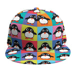 Cute Colorful Penguin Pattern Print Snapback Cap