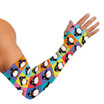 Cute Colorful Penguin Pattern Print Sun Protection Arm Sleeves