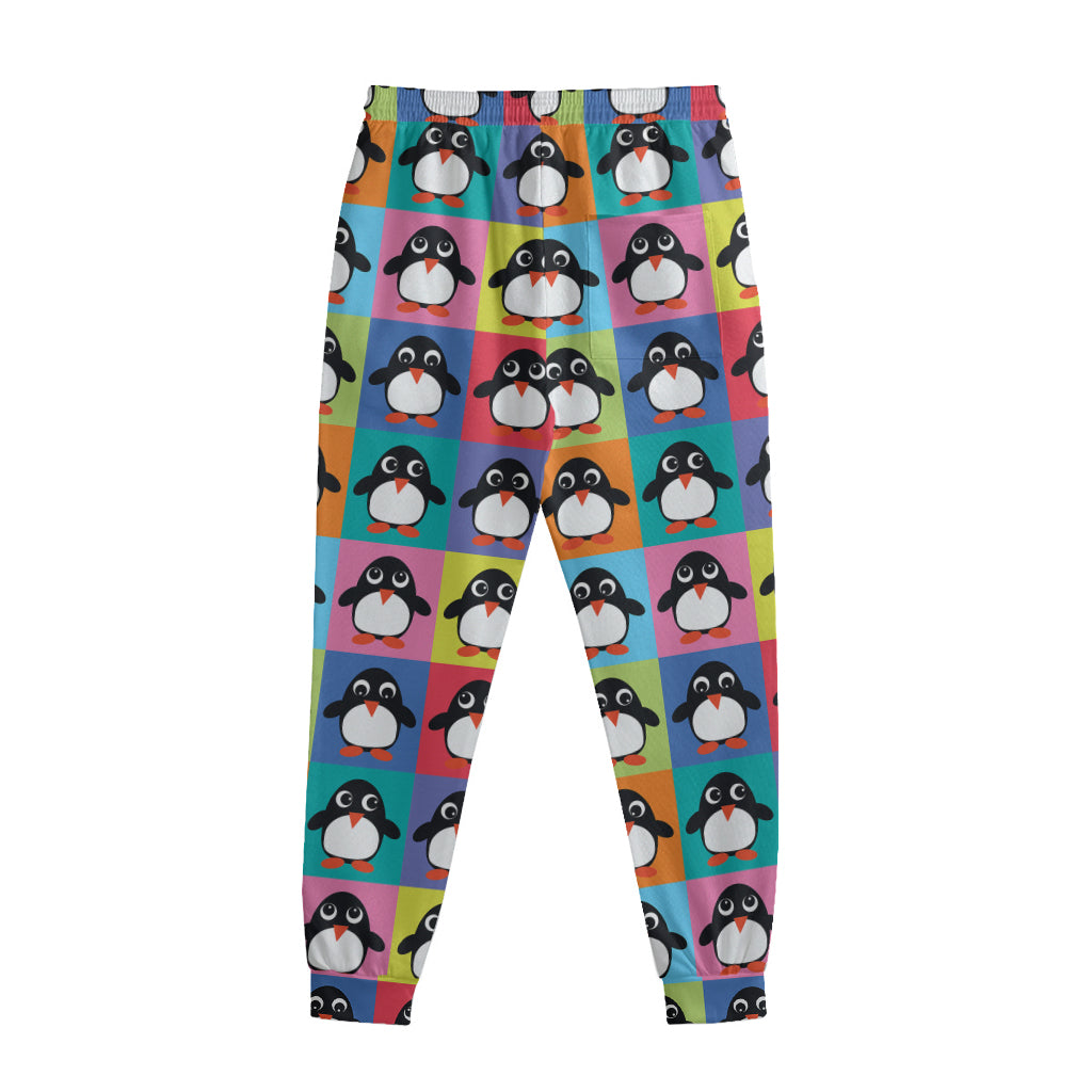 Cute Colorful Penguin Pattern Print Sweatpants
