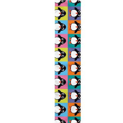 Cute Colorful Penguin Pattern Print Table Runner