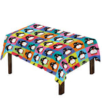 Cute Colorful Penguin Pattern Print Tablecloth