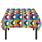 Cute Colorful Penguin Pattern Print Tablecloth