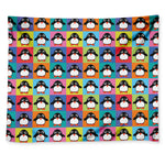 Cute Colorful Penguin Pattern Print Tapestry