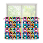 Cute Colorful Penguin Pattern Print Tier Curtains