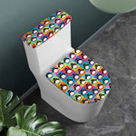 Cute Colorful Penguin Pattern Print Toilet Lid And Tank Cover Set