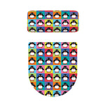 Cute Colorful Penguin Pattern Print Toilet Lid And Tank Cover Set