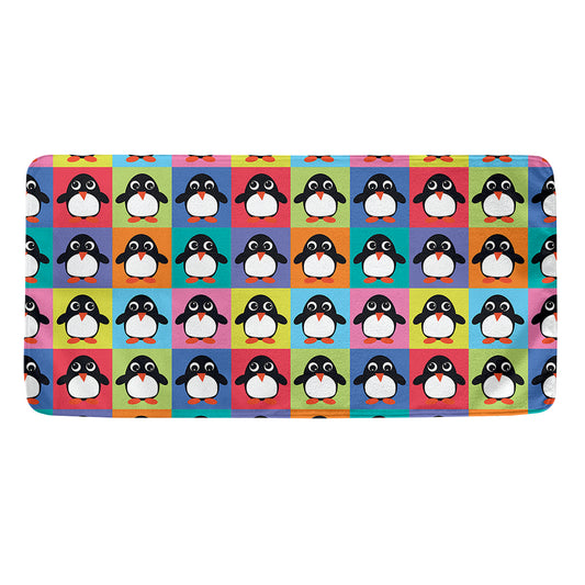 Cute Colorful Penguin Pattern Print Towel
