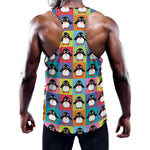 Cute Colorful Penguin Pattern Print Training Tank Top
