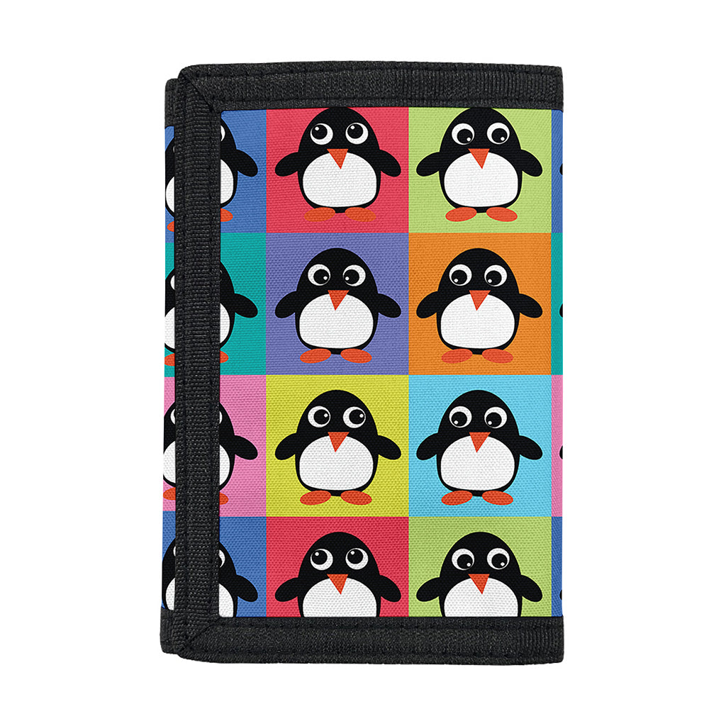 Cute Colorful Penguin Pattern Print Trifold Wallet