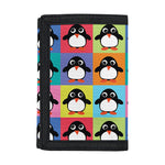 Cute Colorful Penguin Pattern Print Trifold Wallet