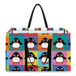 Cute Colorful Penguin Pattern Print Utility Tote Bag