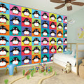 Cute Colorful Penguin Pattern Print Wall Sticker