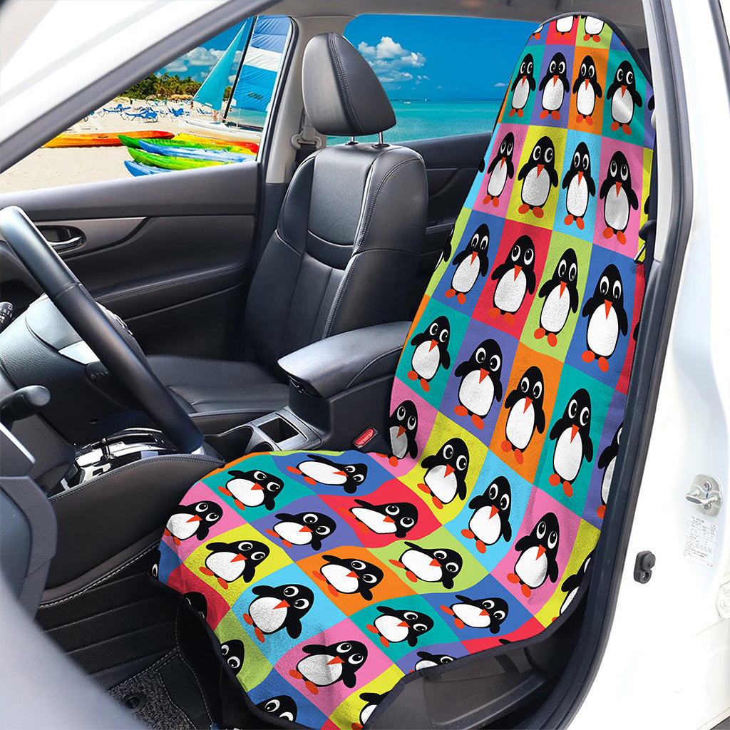 Cute Colorful Penguin Pattern Print Waterproof Car Seat Cover