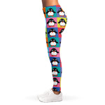 Cute Colorful Penguin Pattern Print Women's Leggings