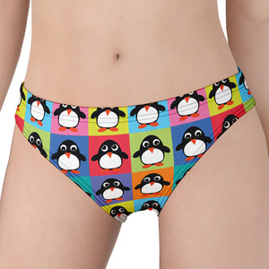 Cute Colorful Penguin Pattern Print Women's Panties