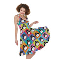Cute Colorful Penguin Pattern Print Sleeveless Knee Length Dress