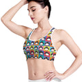 Cute Colorful Penguin Pattern Print Women's Sports Bra