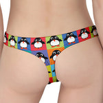 Cute Colorful Penguin Pattern Print Women's Thong