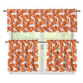 Cute Corgi Pattern Print 3 Piece Kitchen Curtains