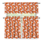 Cute Corgi Pattern Print 3 Piece Kitchen Curtains
