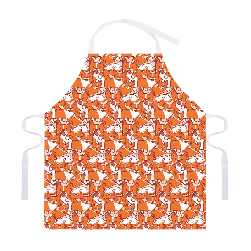 Cute Corgi Pattern Print Adjustable Apron