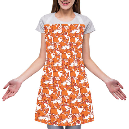 Cute Corgi Pattern Print Adjustable Apron