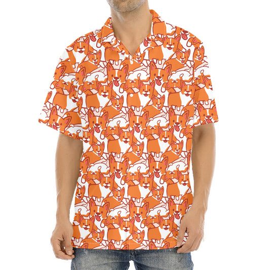 Cute Corgi Pattern Print Aloha Shirt