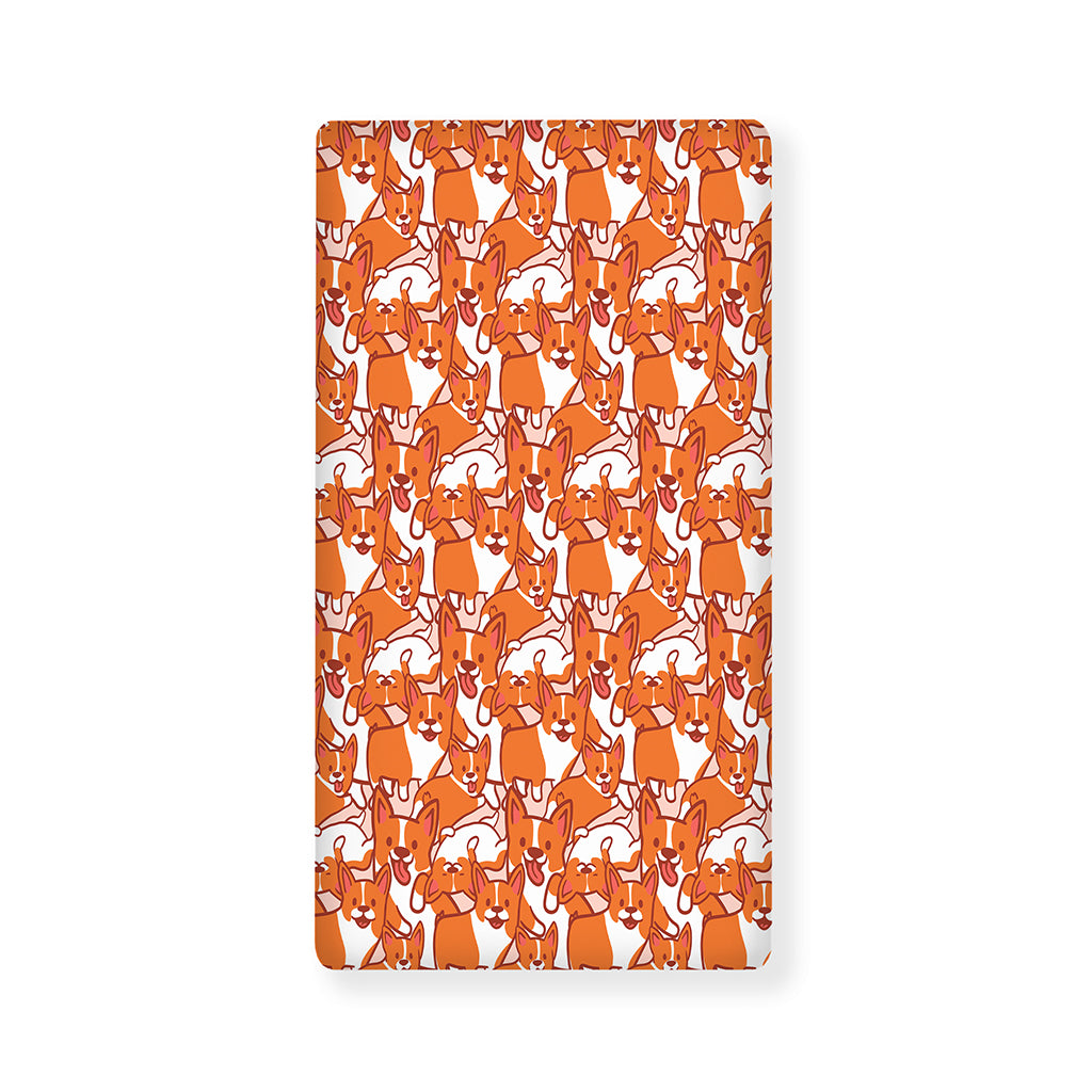 Cute Corgi Pattern Print Baby Crib Sheet