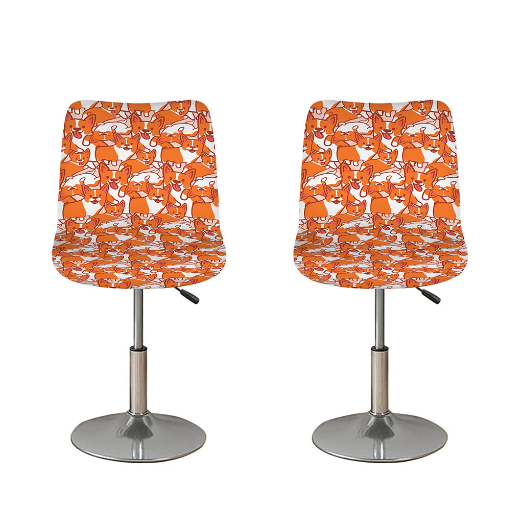 Cute Corgi Pattern Print Bar Stool Covers