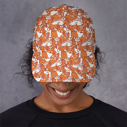 Cute Corgi Pattern Print Baseball Cap