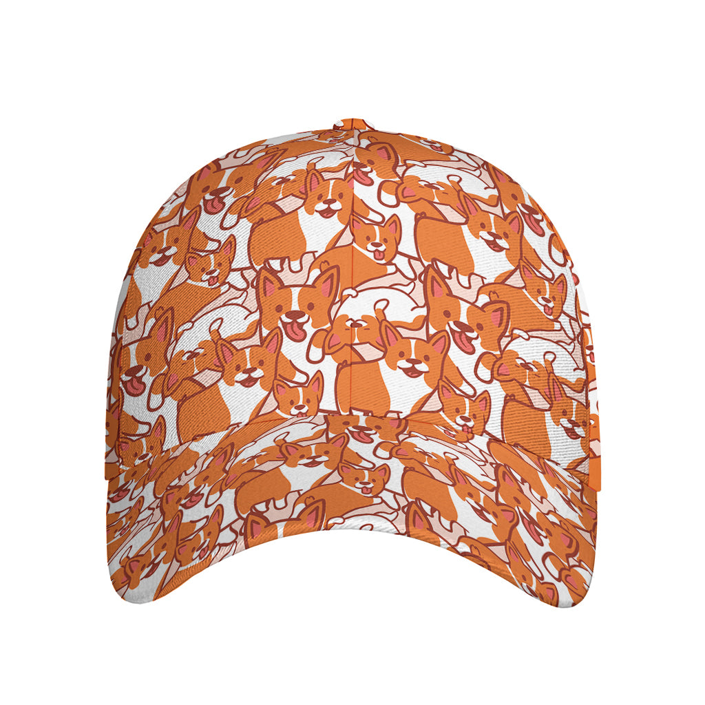 Cute Corgi Pattern Print Baseball Cap