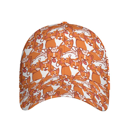 Cute Corgi Pattern Print Baseball Cap