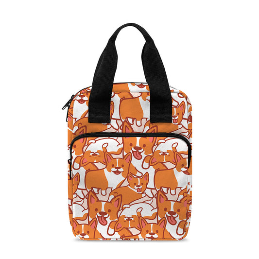 Cute Corgi Pattern Print Bible Tote Bag