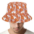 Cute Corgi Pattern Print Bucket Hat