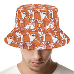 Cute Corgi Pattern Print Bucket Hat