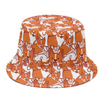 Cute Corgi Pattern Print Bucket Hat
