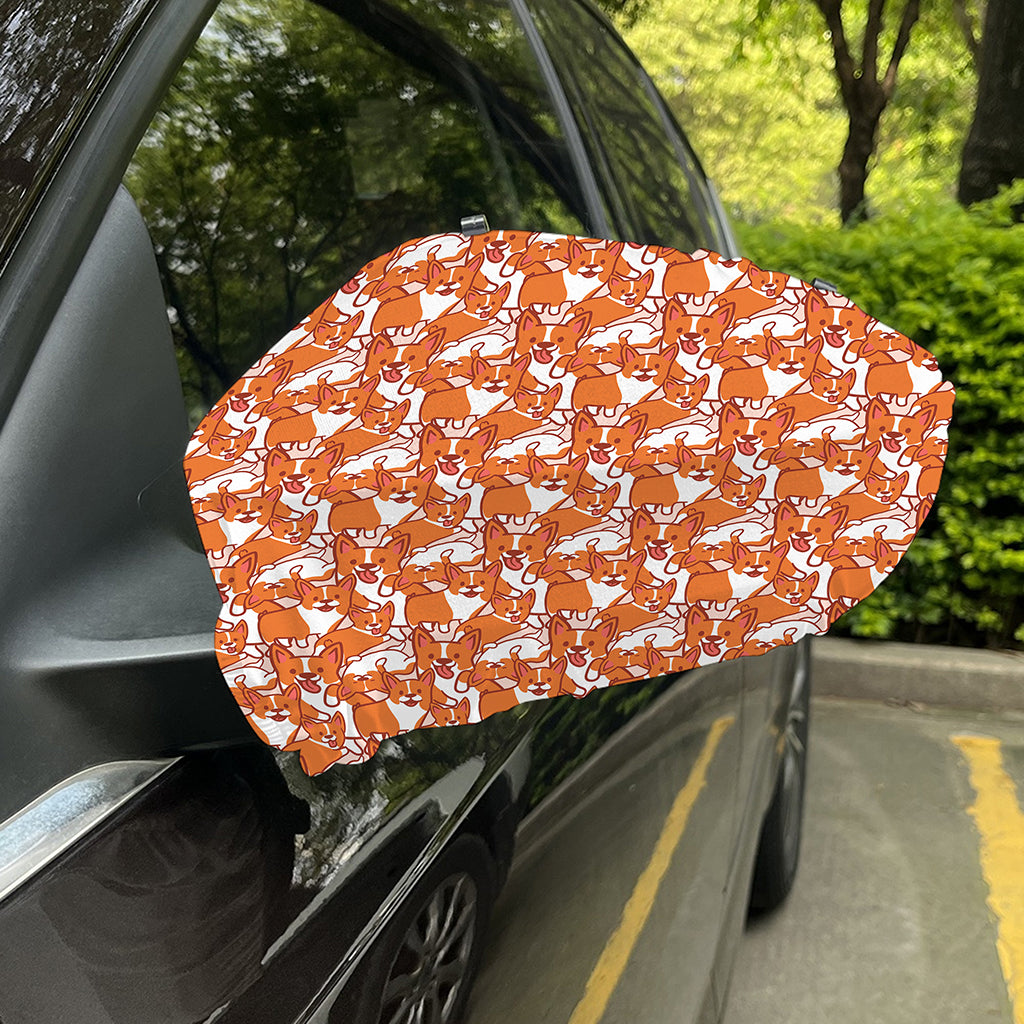 Cute Corgi Pattern Print Car Side Mirror Covers