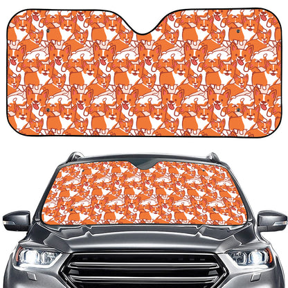 Cute Corgi Pattern Print Car Windshield Sun Shade