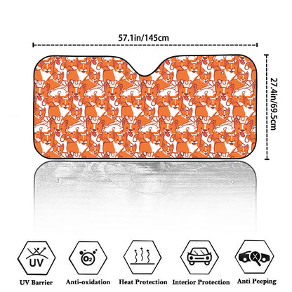 Cute Corgi Pattern Print Car Windshield Sun Shade