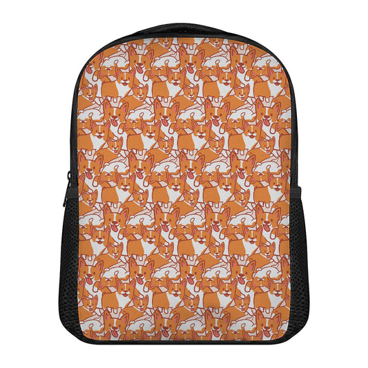 Cute Corgi Pattern Print Casual Backpack
