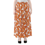 Cute Corgi Pattern Print Chiffon Maxi Skirt