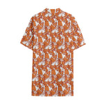 Cute Corgi Pattern Print Cotton Hawaiian Shirt