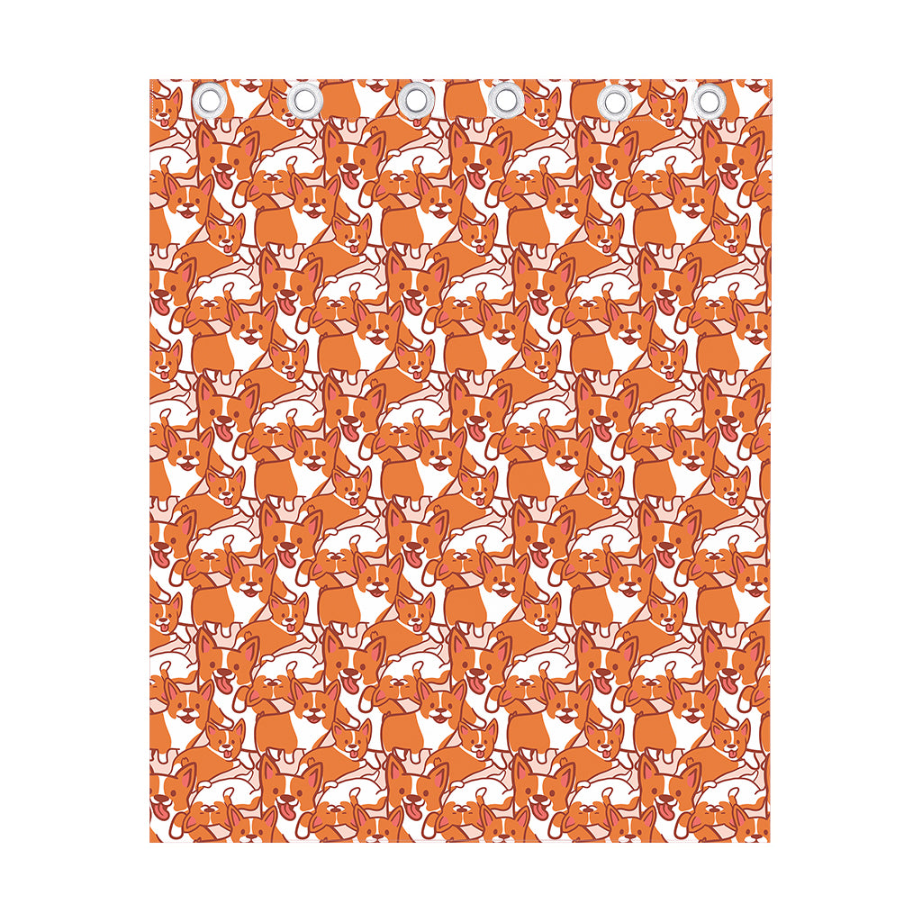 Cute Corgi Pattern Print Curtain