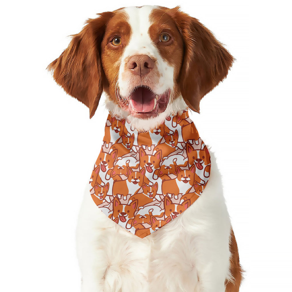 Cute Corgi Pattern Print Dog Bandana